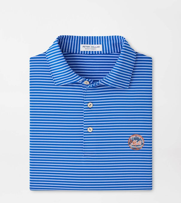 Cooperstown New York Mets Tiebreaker Performance Jersey Stripe Polo