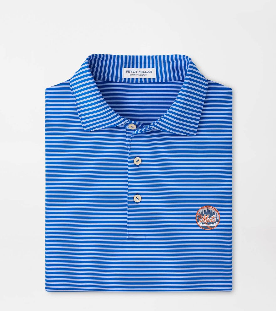 Cooperstown New York Mets Tiebreaker Performance Jersey Stripe Polo