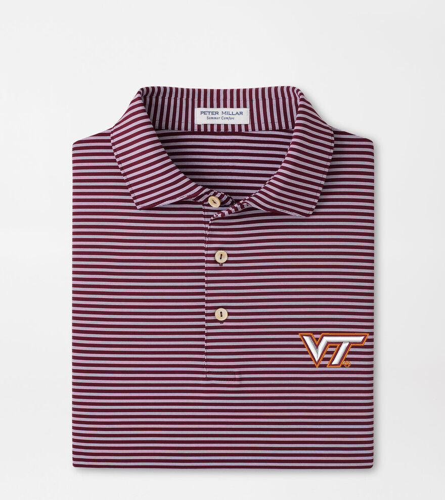 Virginia Tech Tiebreaker Performance Jersey Stripe Polo image number 1