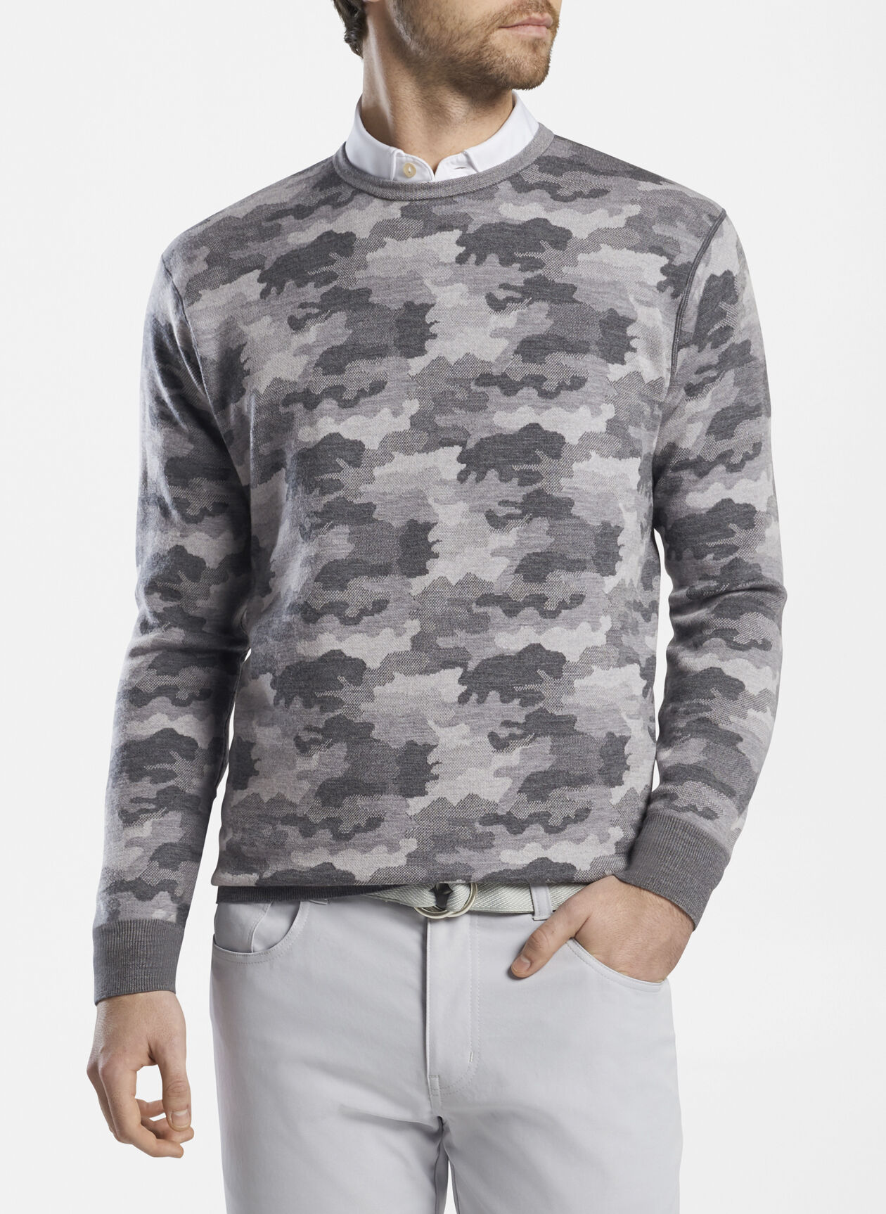 Reversible Camo Wool Crewneck Peter Millar