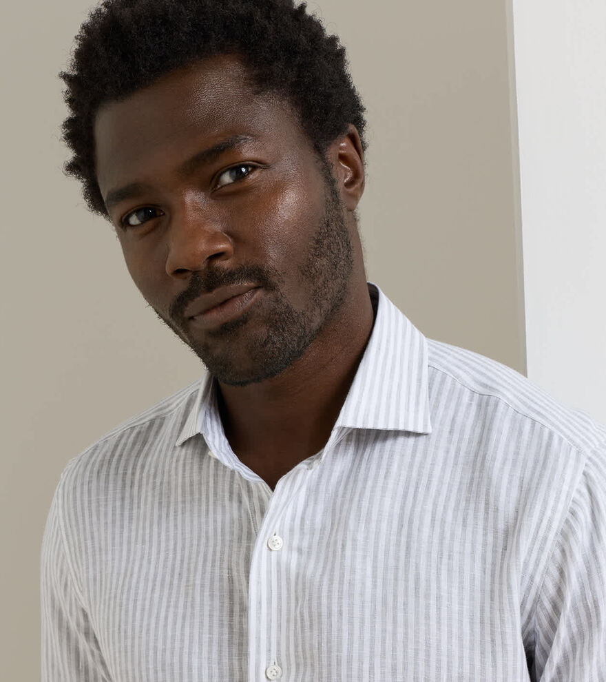 Astino Lino Stripe Sport Shirt - Alternate Image 4