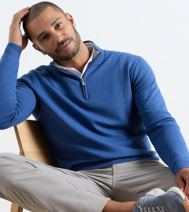 Coolspun Lite Cotton Quarter-Zip Sweater