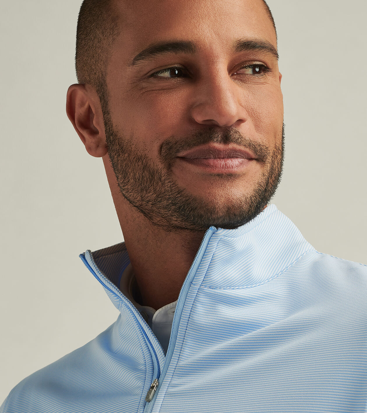 Perth Sugar Stripe Performance Quarter-Zip | Men's Pullovers