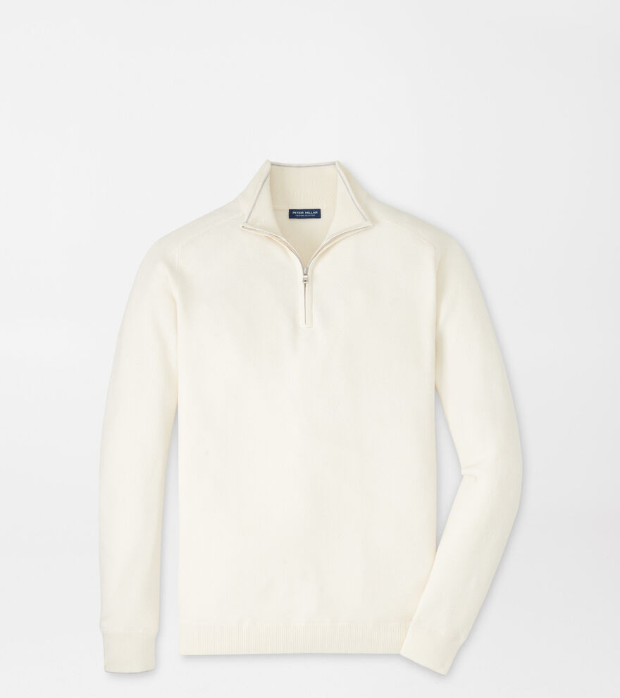 Voyager Cashmere-Silk Saddle Shoulder Quarter Zip image number 1