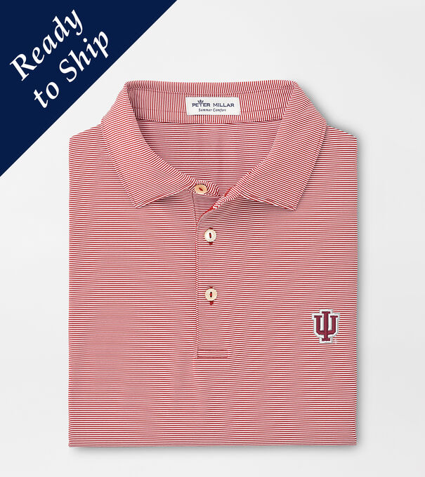 Indiana University Jubilee Stripe Performance Polo