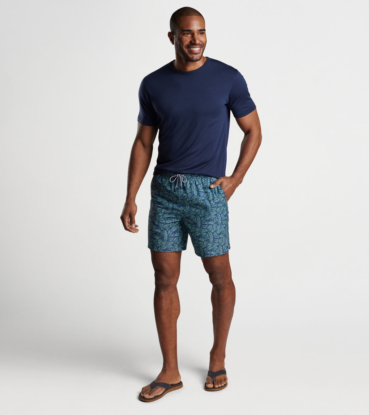 Mens tropical swim trunks top