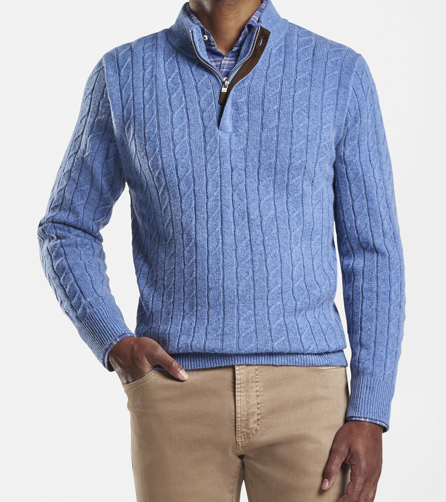 Wool Cable Quarter-Zip image number 2