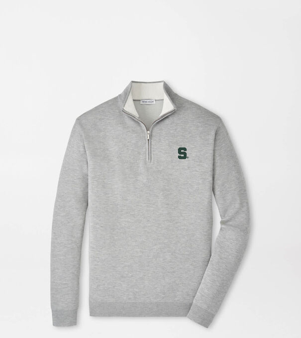 Michigan State Coolspun Lite Cotton Quarter-Zip Sweater