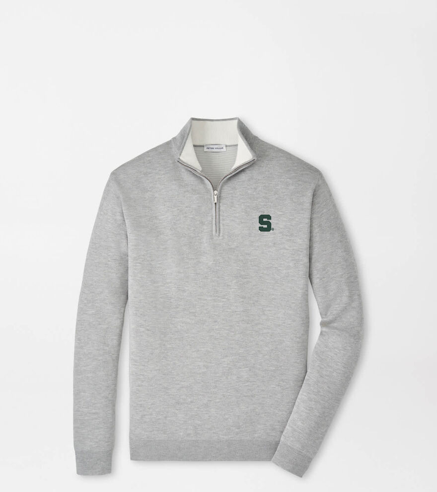 Michigan State Coolspun Lite Cotton Quarter-Zip Sweater image number 1
