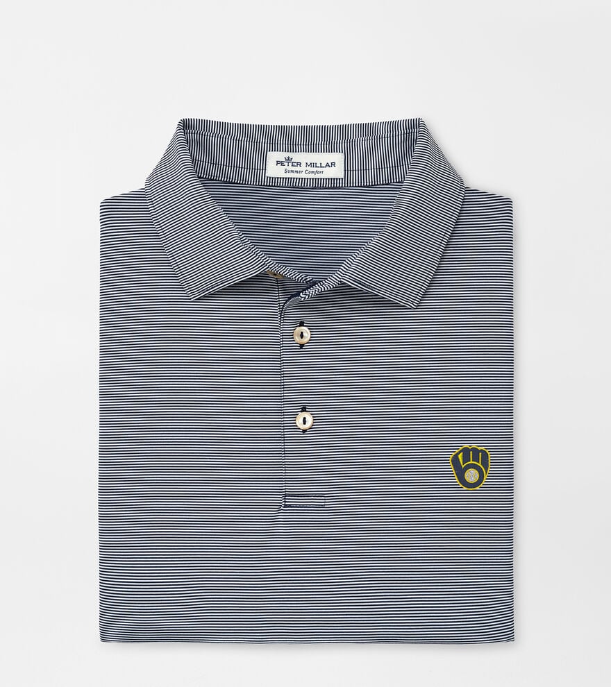 Milwaukee Brewers Jubilee Stripe Performance Polo image number 1