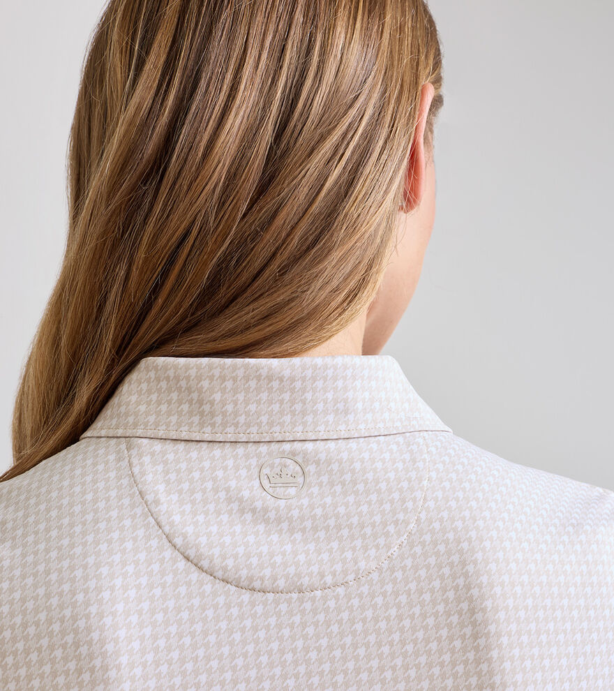 Houndstooth Print Short Sleeve Jersey Polo image number 4