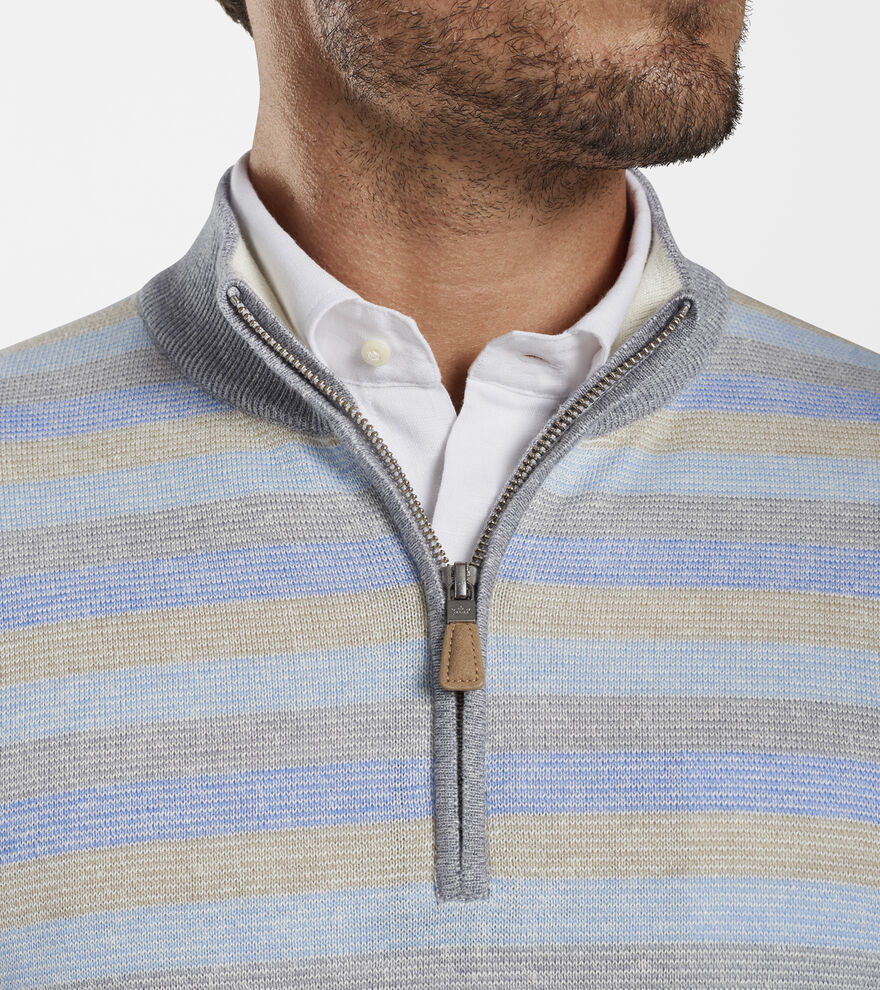 Crown Cool Striped Quarter-Zip Sweater image number 4