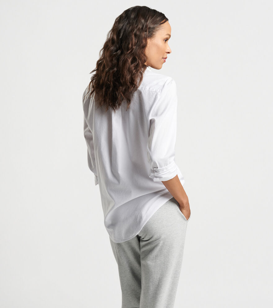 Garment-Dyed Cotton Button Up Blouse image number 3