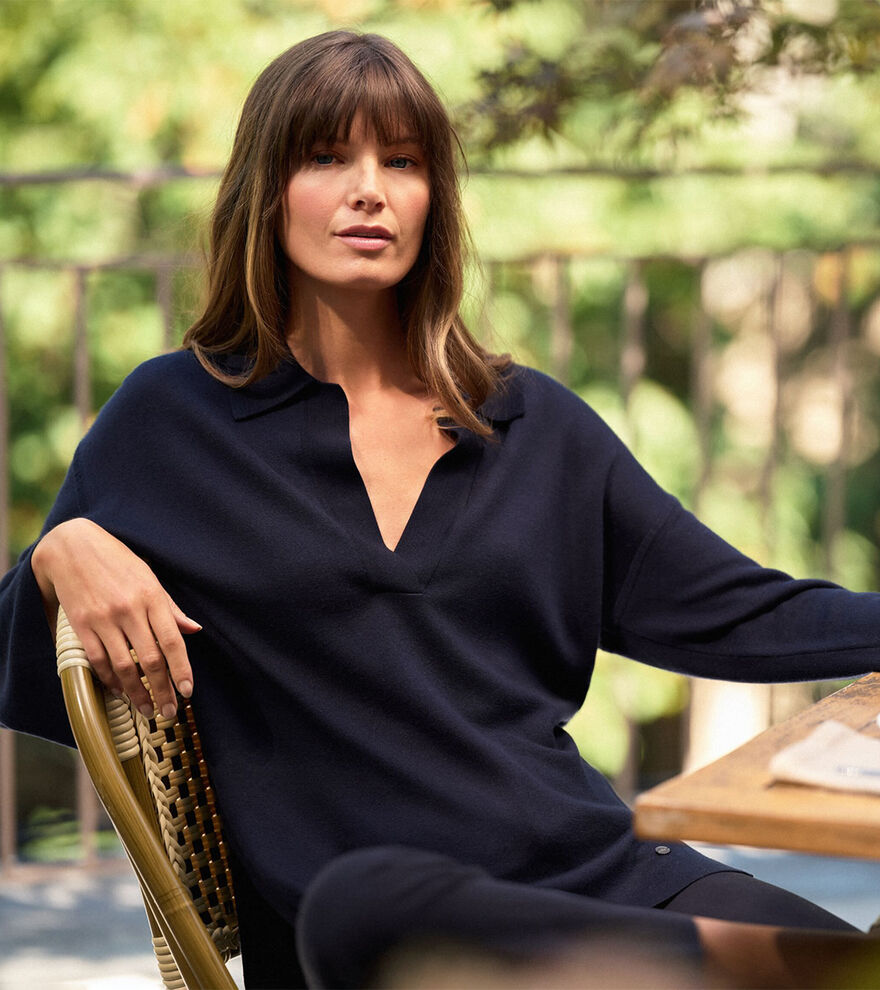 Mirage Interlock Popover Sweater image number 7