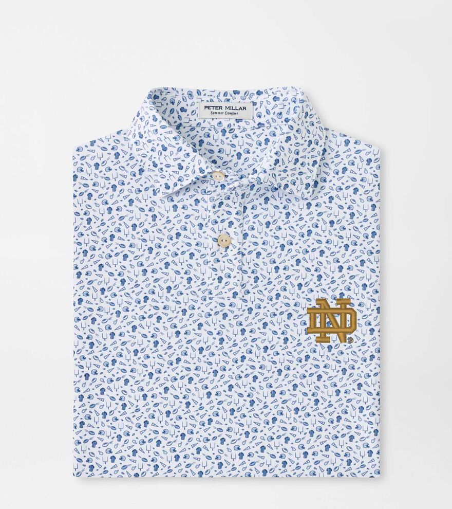 notre dame dress shirt Men's Antigua Gray Notre Dame Fighting Irish Ellis Woven Tri-Blend Long Sleeve Button-Down Shirt Size: Medium