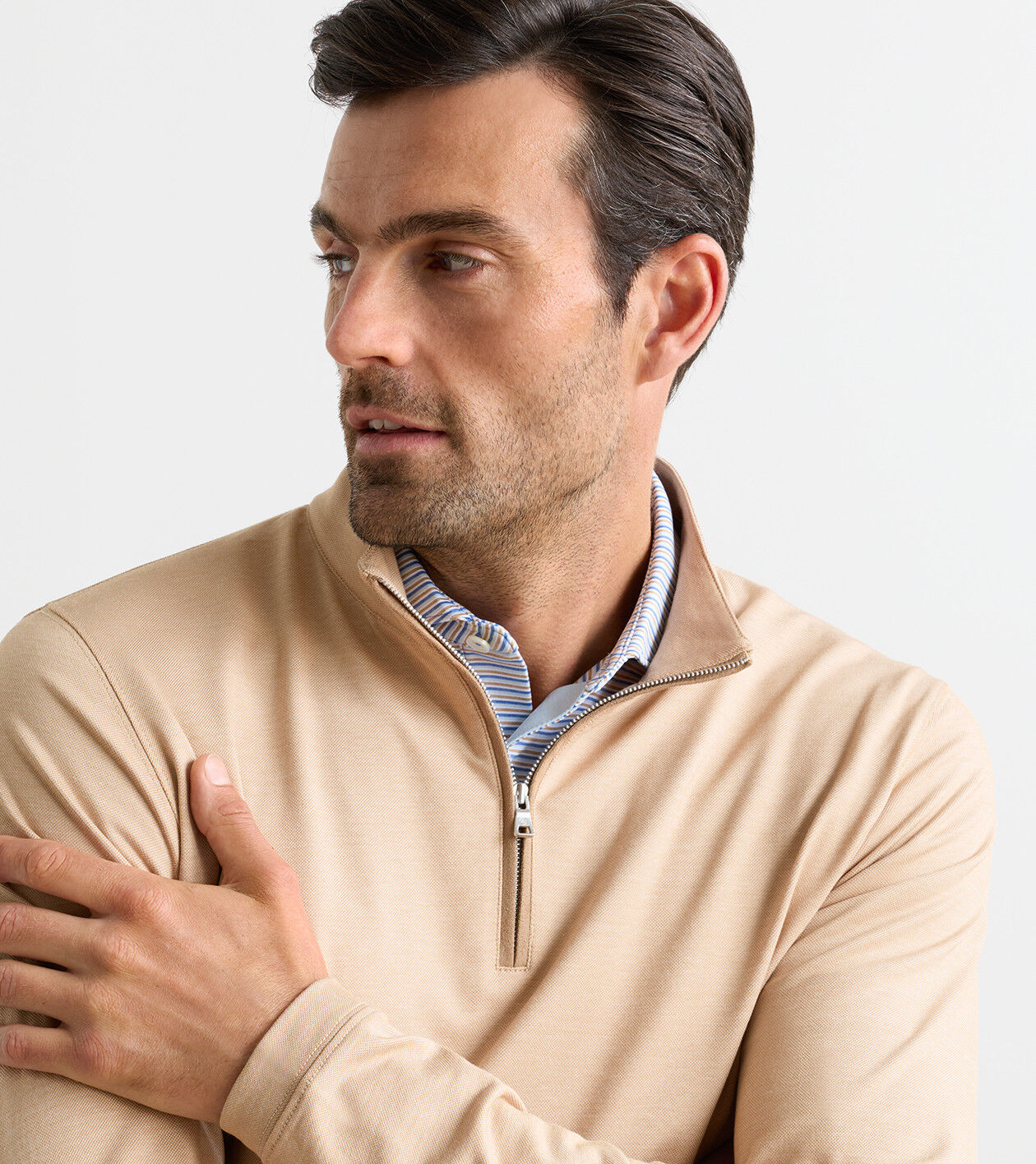 Albatross Cotton-Blend Piqué Quarter-Zip | Men's Pullovers | Peter