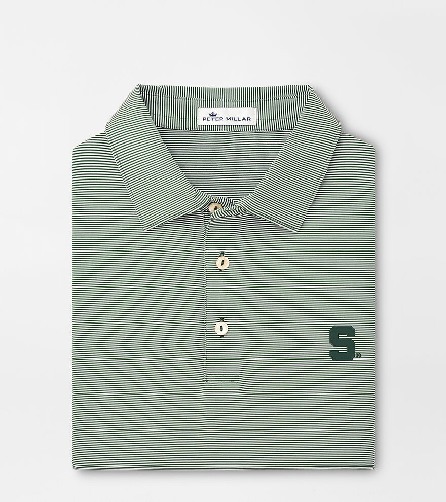 Michigan State Jubilee Stripe Performance Polo image number 1