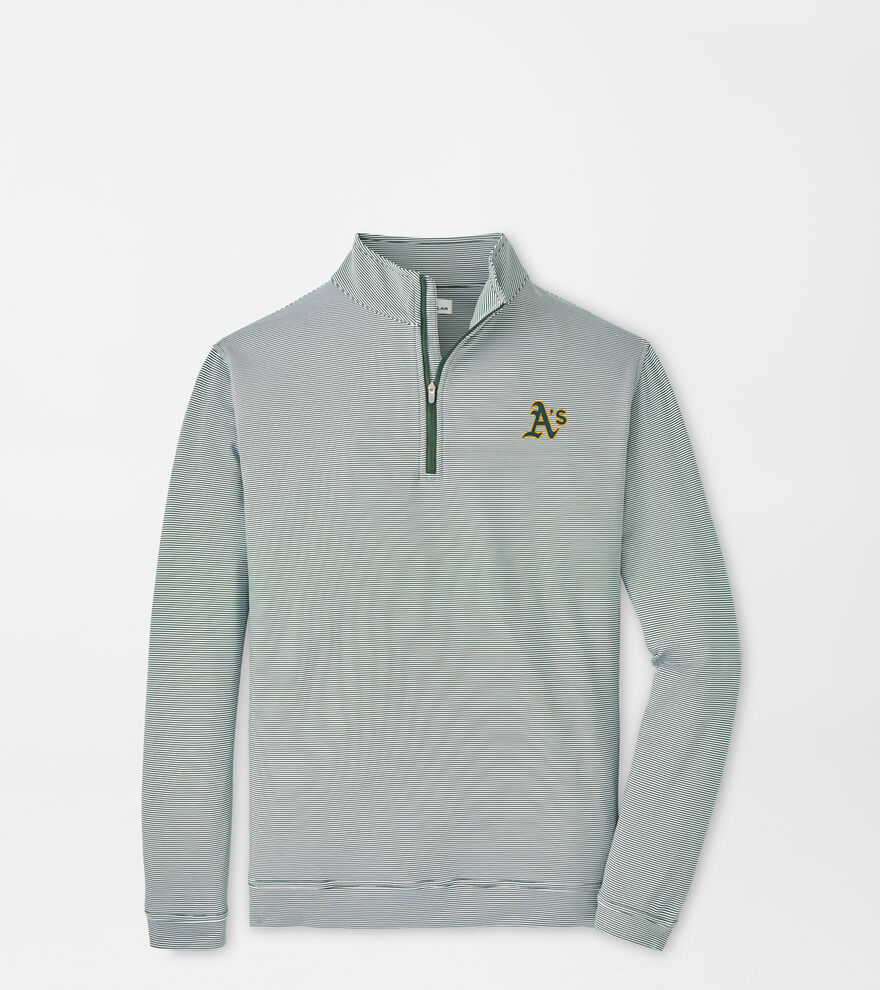Oakland A's Perth Sugar Stripe Performance Quarter-Zip image number 1