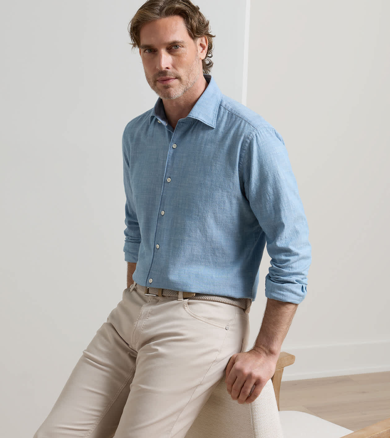 Japanese Selvedge Sport Shirt | Men's Sport Shirts | Peter Millar