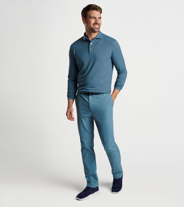 Lyons Stripe Performance Jersey Long-Sleeve Polo