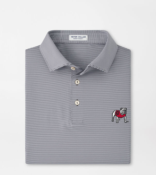Georgia Standing Bulldog Jubilee Stripe Performance Polo - Alternate Image 1