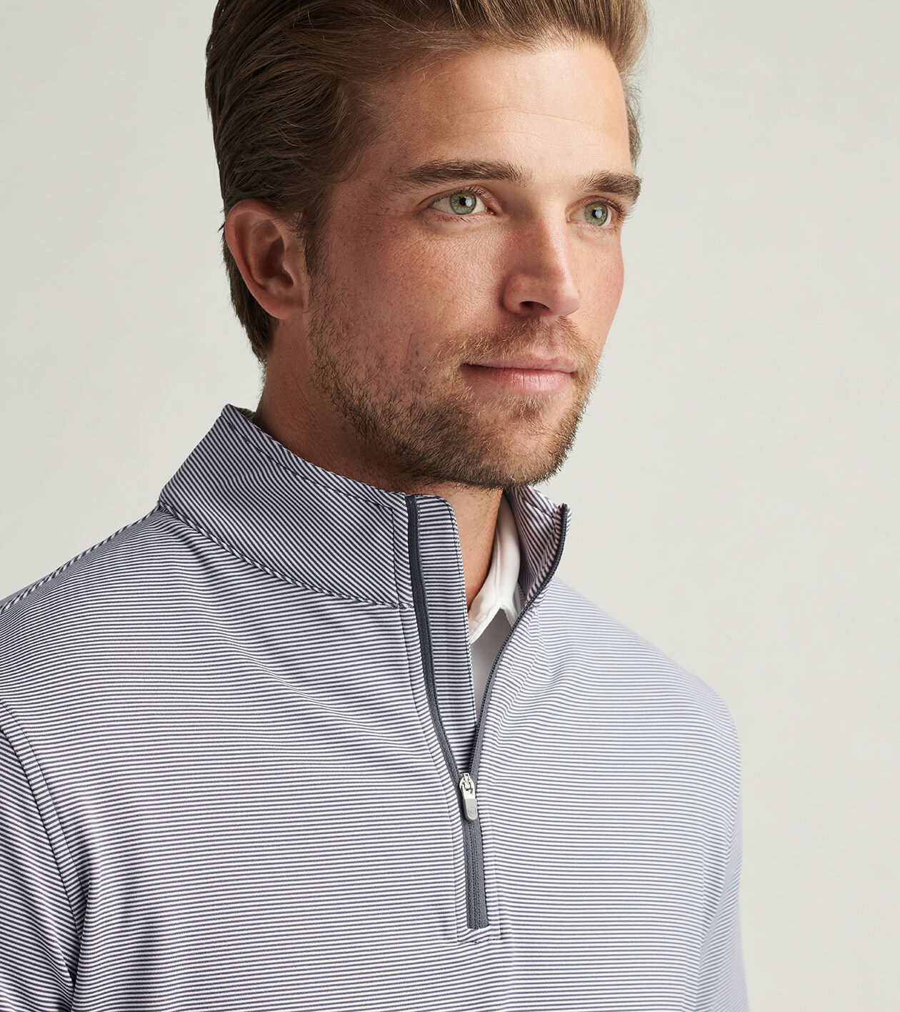 Perth Sugar Stripe Performance Quarter-Zip | Men's Pullovers