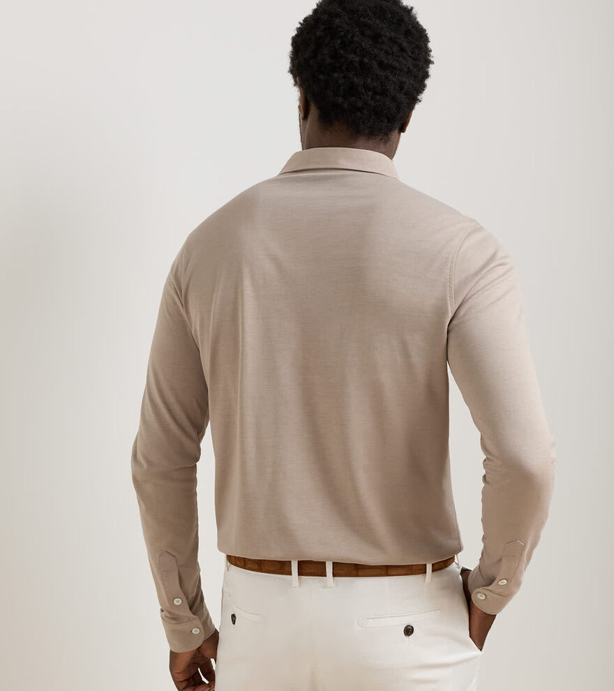 Ashby Silk Cotton Long-Sleeve Polo image number 3