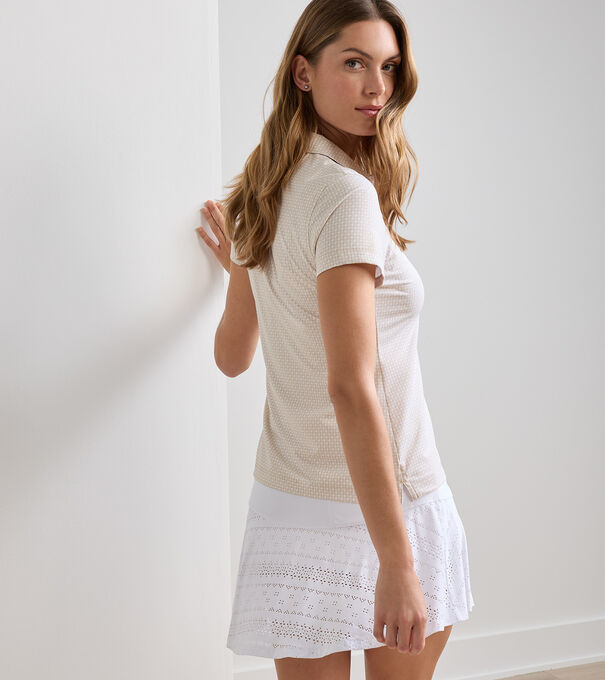 Houndstooth Print Short Sleeve Jersey Polo - Alternate Image 1