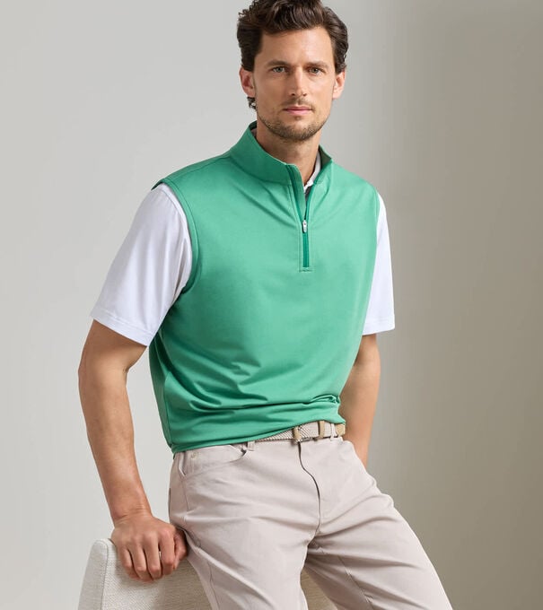 Galway M&eacute;lange Performance Quarter-Zip Vest - Alternate Image 1
