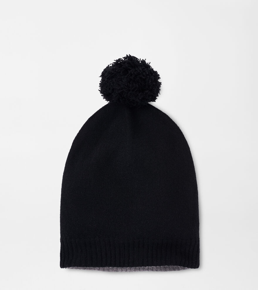 Cashmere Double Knit Hat With Pom image number 1