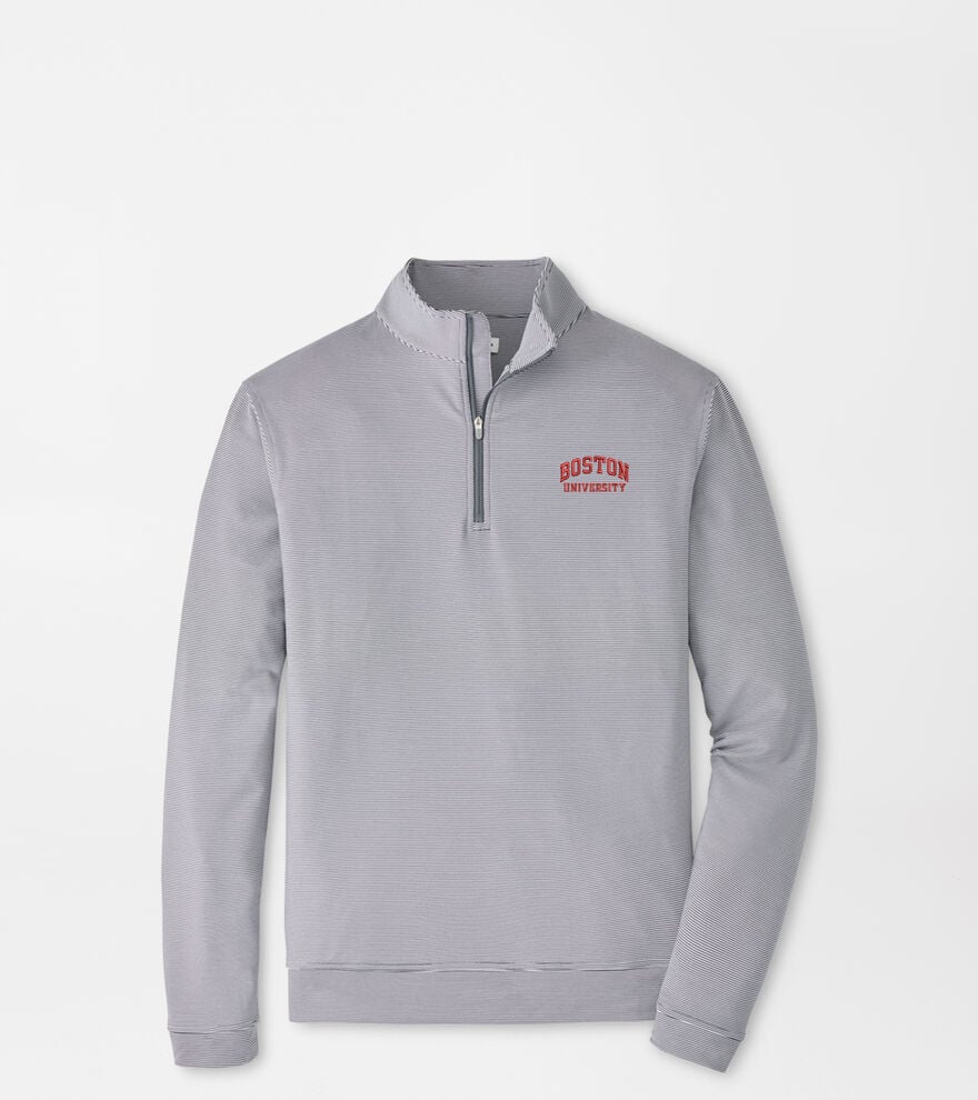 Boston University Perth Sugar Stripe Performance Quarter-Zip image number 1