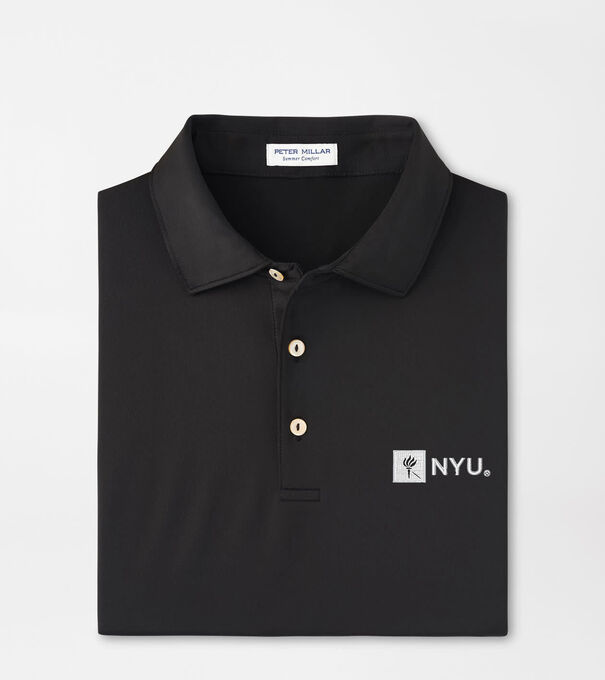 New York University Solid Performance Jersey Polo