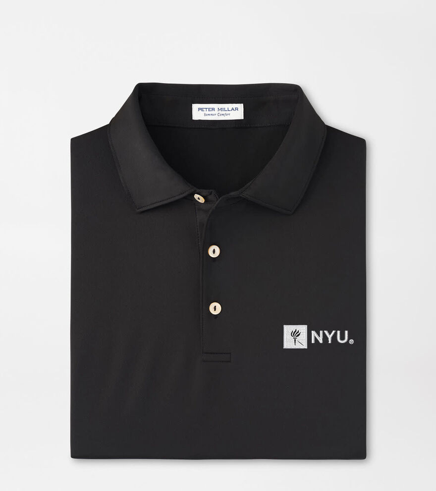 New York University Solid Performance Jersey Polo