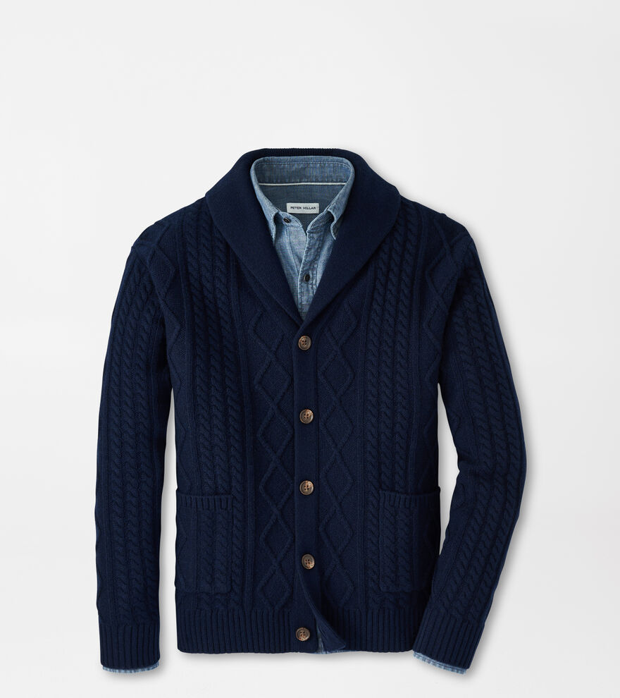 Fisherman's Cable Shawl Collar Cardigan | Men's Sweaters | Peter Millar