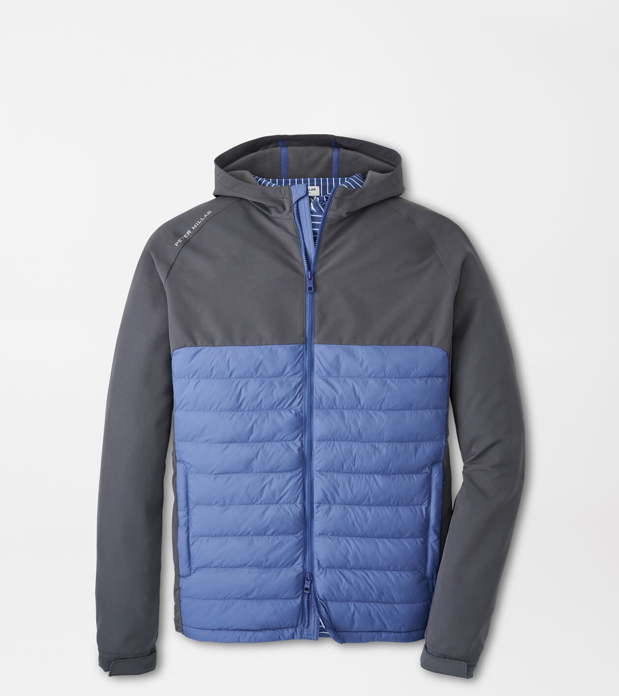 Peter Millar All Course Hybrid Hoodie Wind Jacket Astral Blue Size M