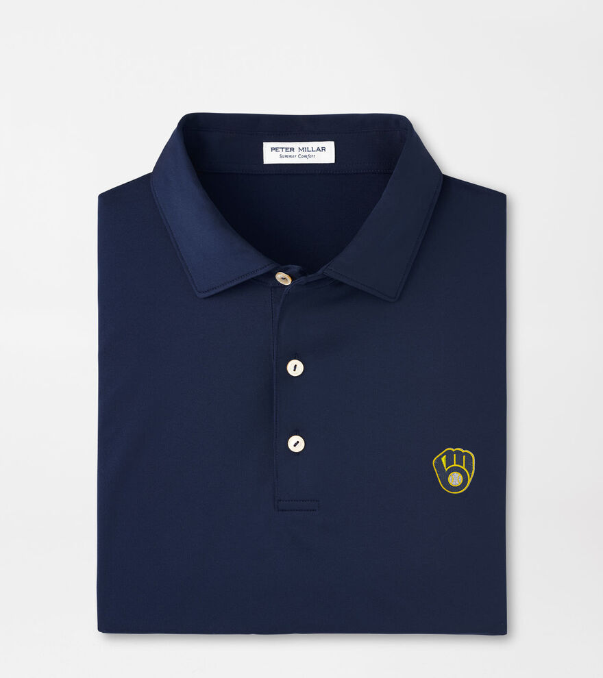 Milwaukee Brewers Solid Performance Jersey Polo image number 1