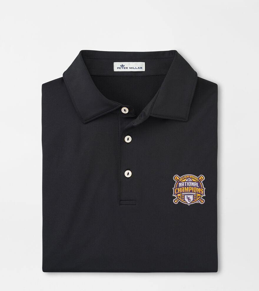 LSU College World Series Solid Performance Jersey Polo (Sean Self Collar) image number 1