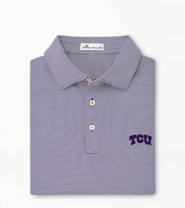 TCU Jubilee Stripe Performance Polo
