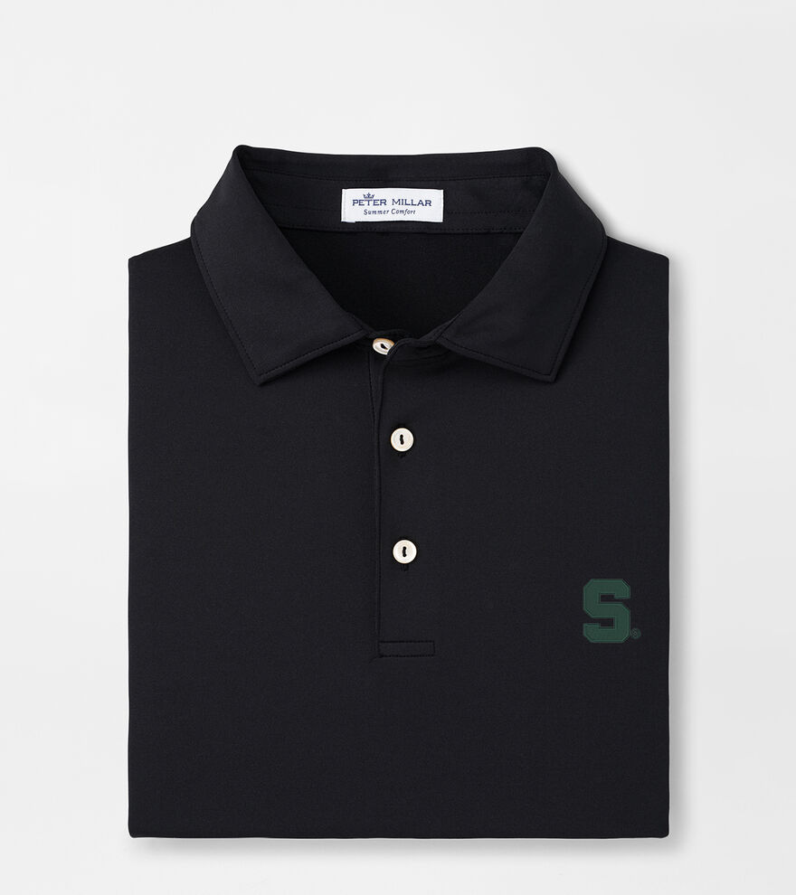 Michigan State Solid Performance Jersey Polo (Sean Self Collar) image number 1