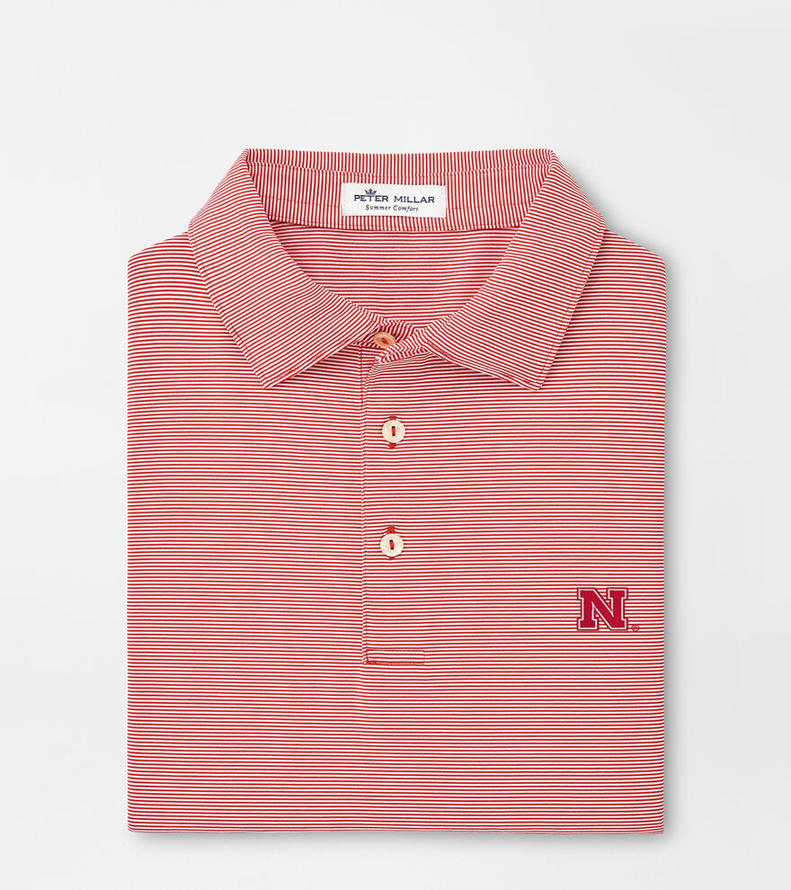 Nebraska Jubilee Stripe Performance Polo image number 1
