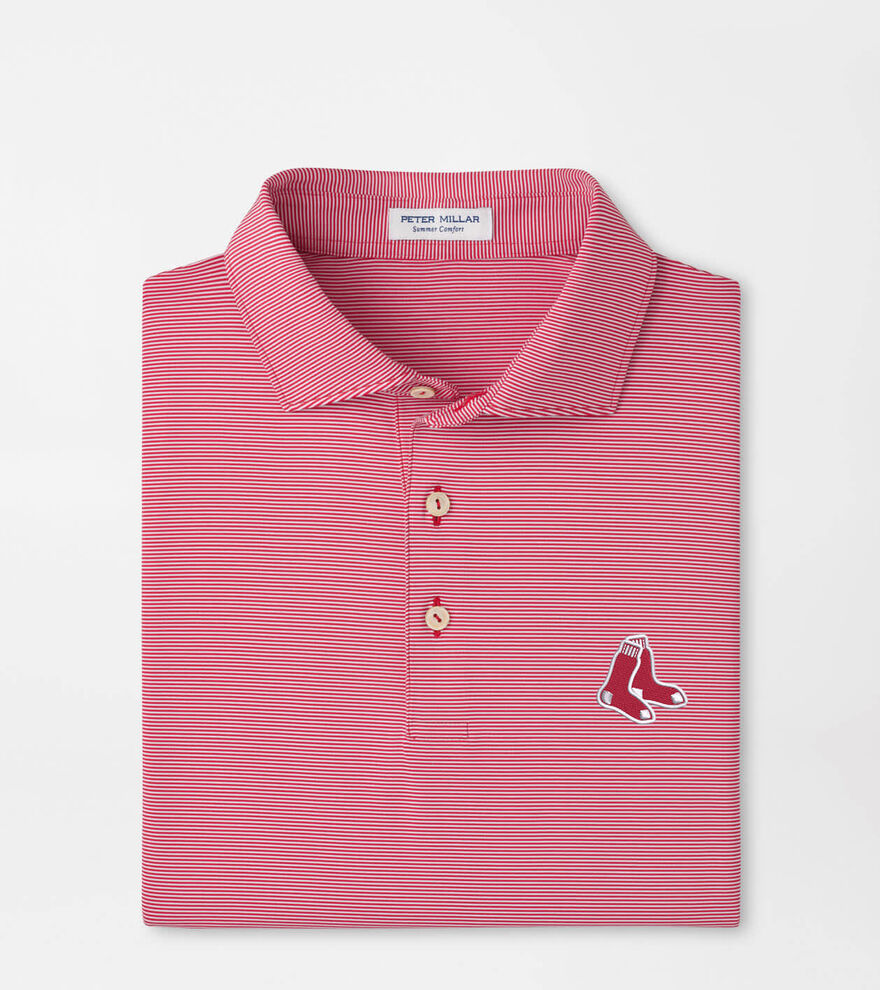 Cooperstown Boston Red Sox Jubilee Stripe Performance Polo