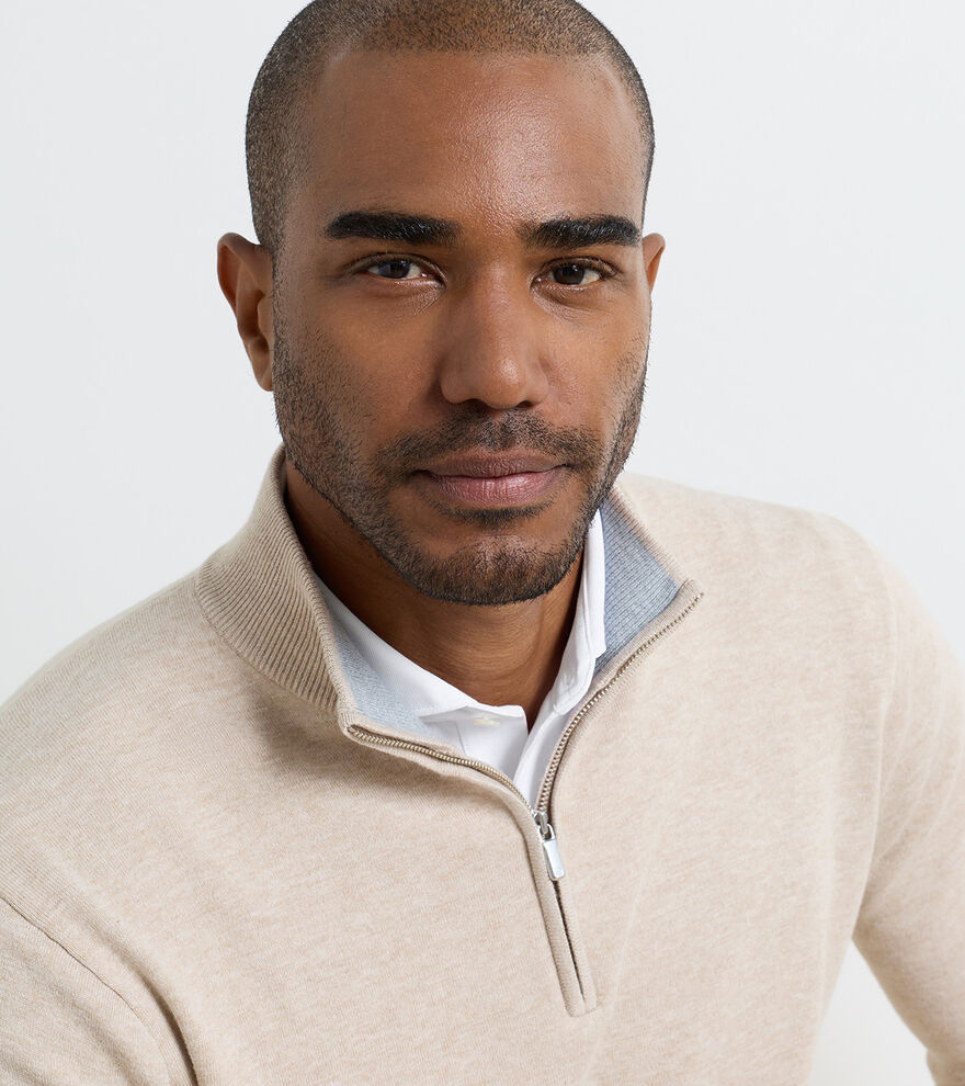 Coolspun Lite Cotton Quarter-Zip Sweater image number 4