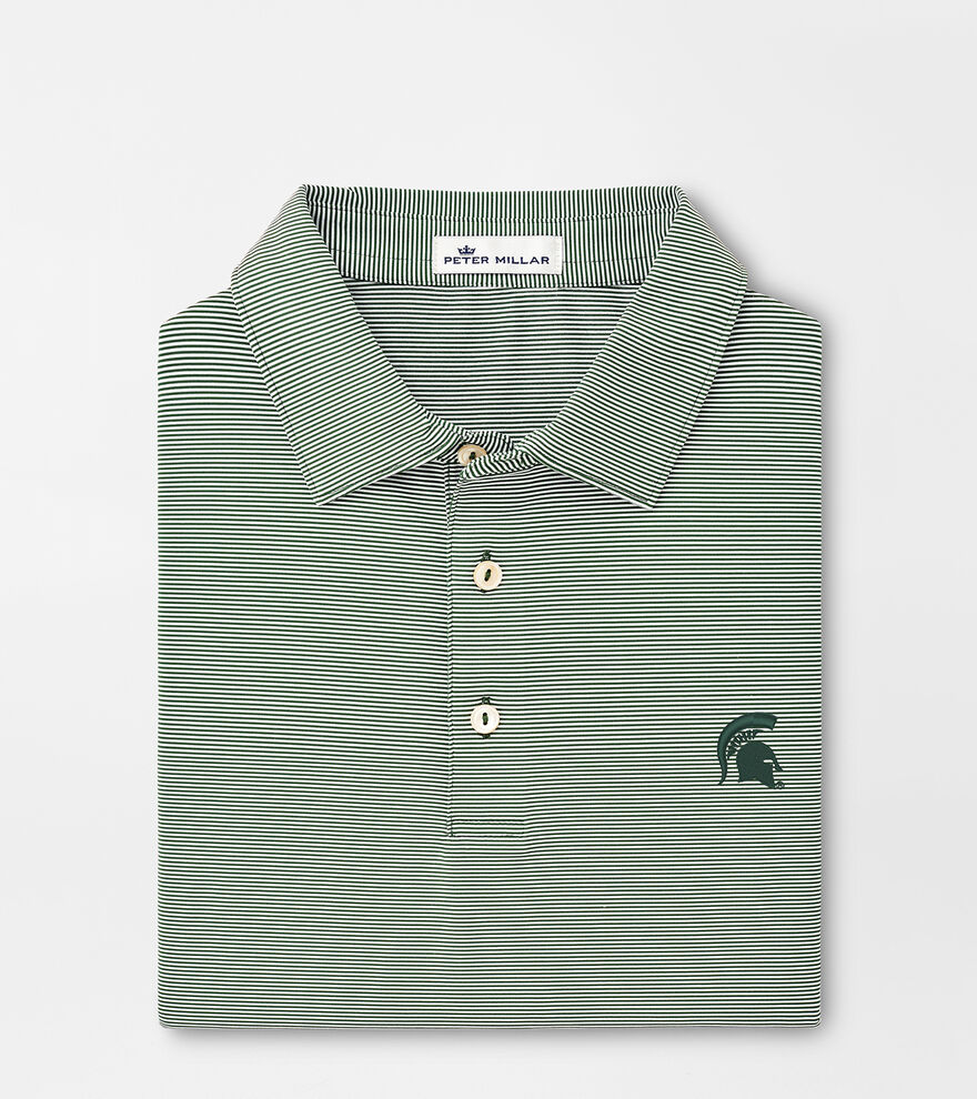 Michigan State Spartan Jubilee Stripe Performance Polo image number 1