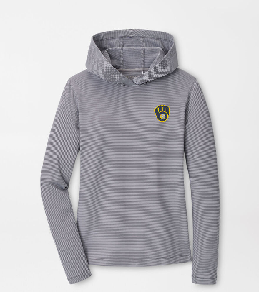 Milwaukee Brewers Women's Pine Sugar Stripe Performance Hoodie image number 1