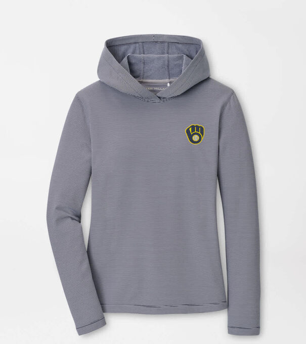 Milwaukee Brewers Women's Pine Sugar Stripe Performance Hoodie