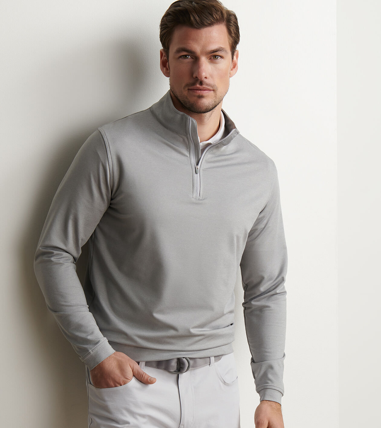 Perth Mélange Performance Quarter-Zip | Men's Pullovers
