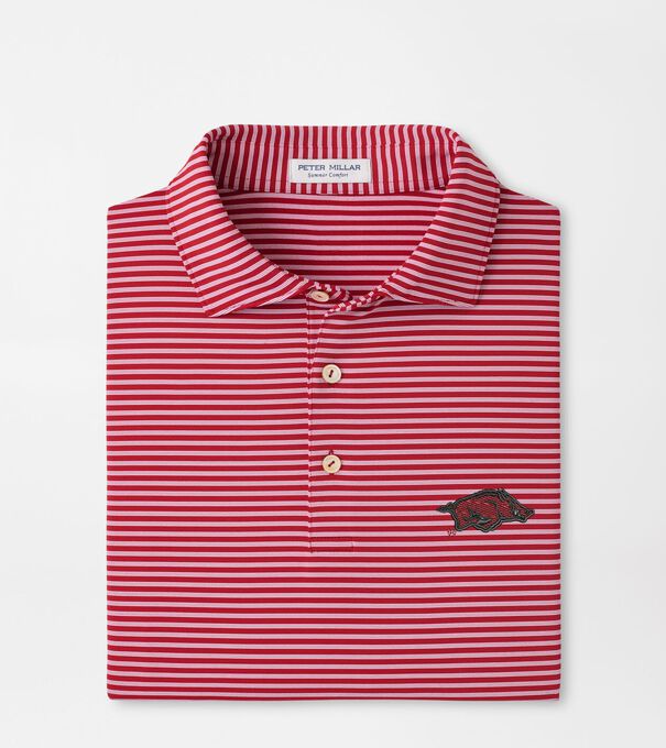 Arkansas Tiebreaker Performance Jersey Stripe Polo