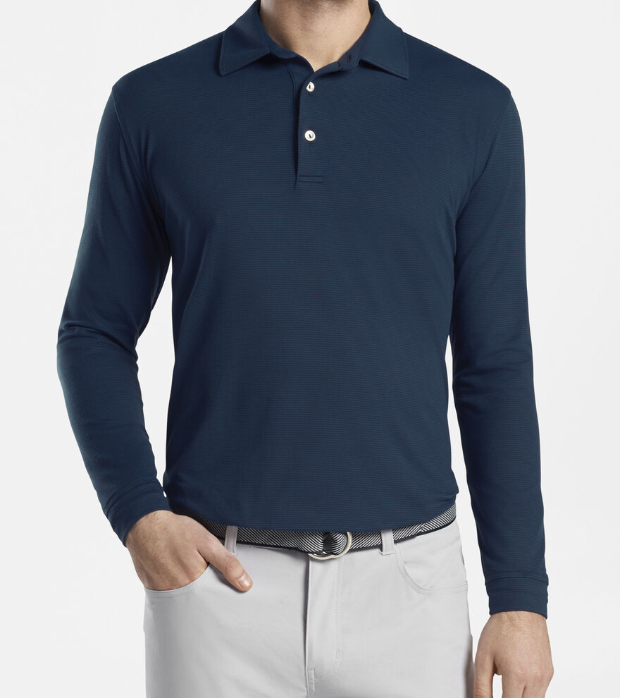 Lyons Stripe Performance Long-Sleeve Polo image number 2