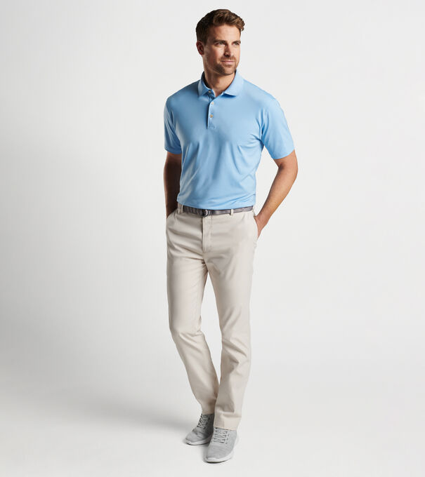 Solid Performance Jersey Polo Knit-Collar