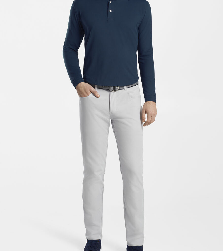 Lyons Stripe Performance Long-Sleeve Polo image number 4